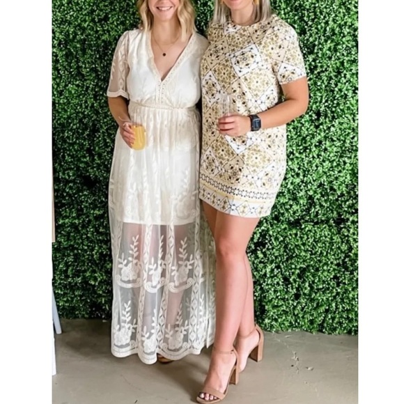 Lulus Dandy Lion Mini Dress S Shift Yellow Print Tile Vacation Party Summer Trip - Picture 8 of 16